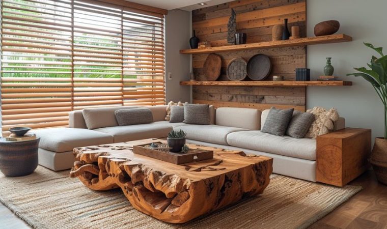 Transformer sa décoration de salon avec le naturel du bois